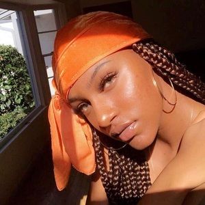 Orange velvet durag